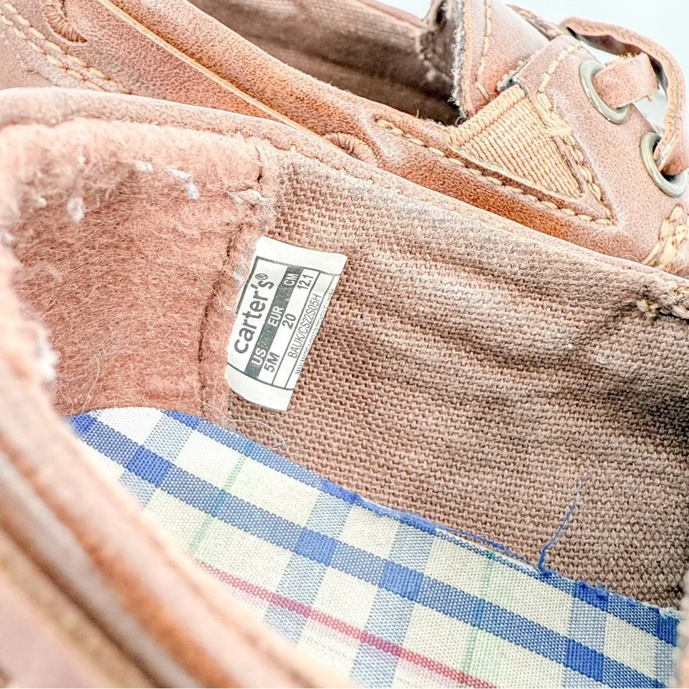 Carter's Brown Dress Shoes with Moccasin Stitching